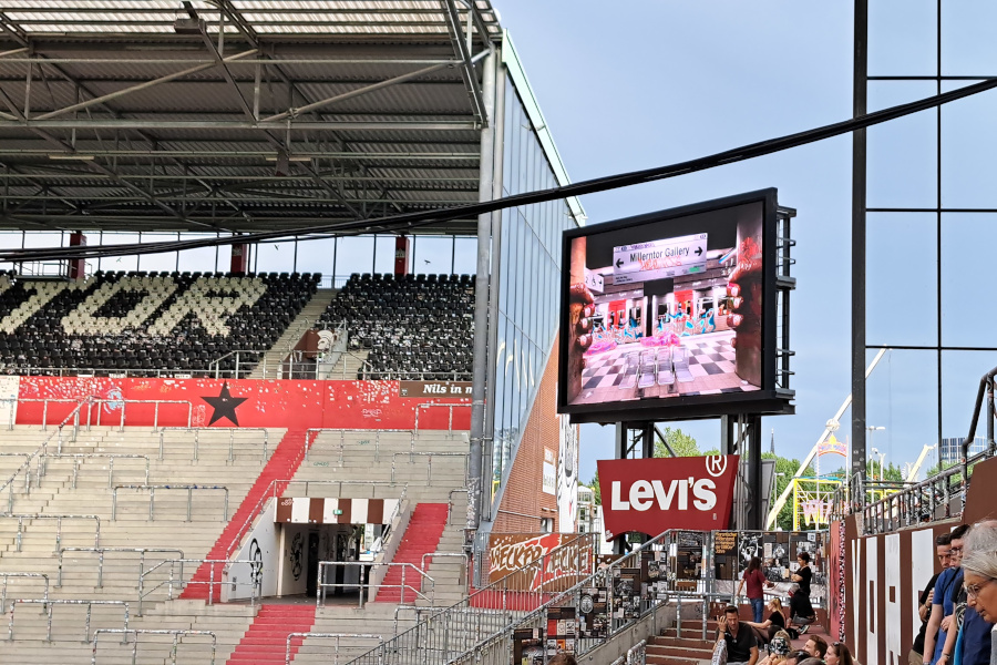 Millerntor-Stadion des FC St. Paulis bei der Millerntor Gallery 2023